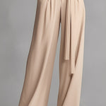 Women's Neutral-colored Cotton Blend Knit Jumpsuit With Gathered Waist
