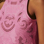 Margovil Sleeveless Hollow Out Lace Crop Top