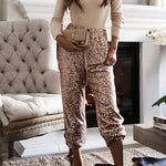 Drawstring Waist Sparkly Sequin Jogger Pants