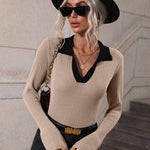 Nadorine Bell Sleeve Lapel Sweater