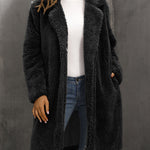 Faux Fur Mid-length Plush Cardigan Coat