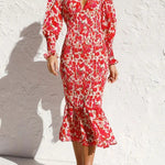 Rowena Floral Bishop Sleeve Smocked Midi Dress
