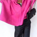 Warm Call Knit Long Sleeve Zipper Plush Hooded Pocket Loose Cardigan