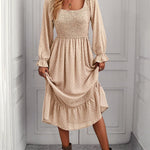Square Neck Elegant Casual Vacation Dress