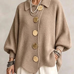 Karina - Oversized Collared Button Cardigan