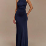 Slinky Halter Maxi Dress - Lagoon