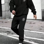 KZZ men's sports pants and hoodie 2-piece set,  unique Wolf claw set