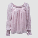 Nadorine Ruffle Sleeve Solid Color Pullover Square Neck Chiffon Top for Women Cute Summer Casual 2026 | Under $40