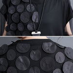 Loose Short Sleeves Asymmetric Gauze Split-Joint Round-Neck Midi Dresses