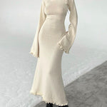 Nadorine Elegant Fungus-trimmed Backless Strappy Dress for Women Casual Summer Vacation 2026