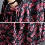 Artistic Retro Ramie Cotton Loose 3 Colors Floral Printed Square-Neck Sleeveless Strap Dress