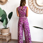 Summer Suit Swirl Print Sleeveless Jumpsuit