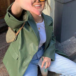 Bershka Oversized Faux Leather Blazer