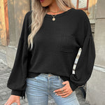 Nadorine Long Sleeve Backless Hollow Knit Sweater for Women Casual Work Office Loose Fit 2026 | Under