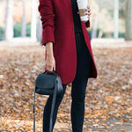 Margovil Ellen Stand Collar Open Front Pockets Coat