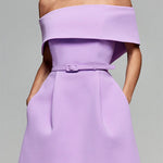 Margovil Off Shoulder Waisted A-line Mini Dress