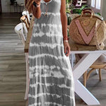 Margovil V Neck Tie Dye Casual Maxi Cami Dress