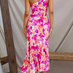 Margovil One Shoulder High Waist Mermaid Floral Cami Dress