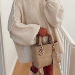 Margovil Drop Shoulder Plain Casual Pullover Sweater