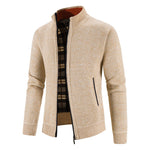 KZZ Men's Winter Jacket Pocket Zipper Mock Neck  Jacket
