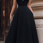Halter Neck Sweetheart A-Line Midi Dress