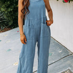 On Bali Time Cotton Blend Lightweight Wide Leg Jumpsuit
