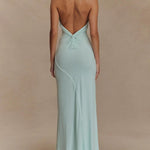 Slinky Halter Maxi Dress - Lagoon