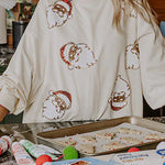 Christmas Claus Sequined Casual Loose Sweatshirt