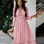 Nadorine Women's Chiffon V-neck Simple Floral Print Dress