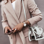 Simple Long-sleeved V-neck Tie Woolen Coat