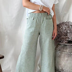 Cotton Linen Loose Fashion Casual Straight Leg Pants Women's Clothes