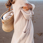 Margovil Open Front Pockets Ribbed Knit Long Slweater Cargigan