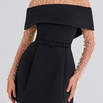Margovil Off Shoulder Waisted A-line Mini Dress