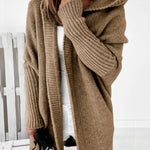 Hooded Batwing Knit Sweater with Soft and Loose Fit, Back Panel Patchwork
