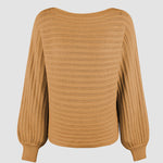 Solid Color Long Sleeve Off Shoulder Tunic Sweaters