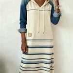 Rubí | Soft Stripe Shift Hoodie Dress