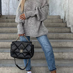 Casual Street Atmosphere Knit Wide Neck Loose Sweater