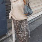 Fashionable Irregular Collar Loose Casual Knitted Sweater