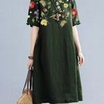 Printed Short Sleeve Casual Loose Fit Mini Dress