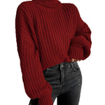 Rolled Neck Drop Shoulder Sweater
