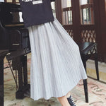 Casual Solid Color Elasticity Waist Pleated Skirts