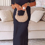 Elegant Boat Neck Hollow Airy Two-piece Dress
