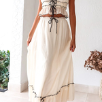 Sexy Suspender Strap Top and Elastic Waist Elegant Skirt Set