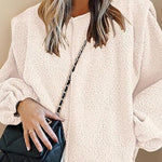 Lamb velvet balloon sleeve casual loose jacket