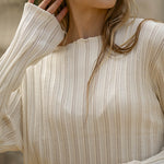 Nadorine Casual Knitted Two-piece Set Irregular Split Hem Sweater and Wide-leg Pants