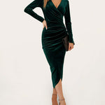 Sexy V-neck Irregular Mid-length Party Dress