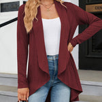 Open Front Cardigan Long Sleeve Knit Sweater Outwear