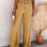 Palazzo Pants Smocked High Waist Flowy Summer Wide Leg Pants