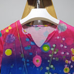 Original Printing V-Neck Short Sleeve Mini Dress