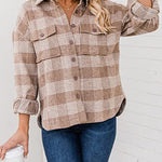 Shirt Jackets Button Down Long Sleeve Collared Shacket Coats